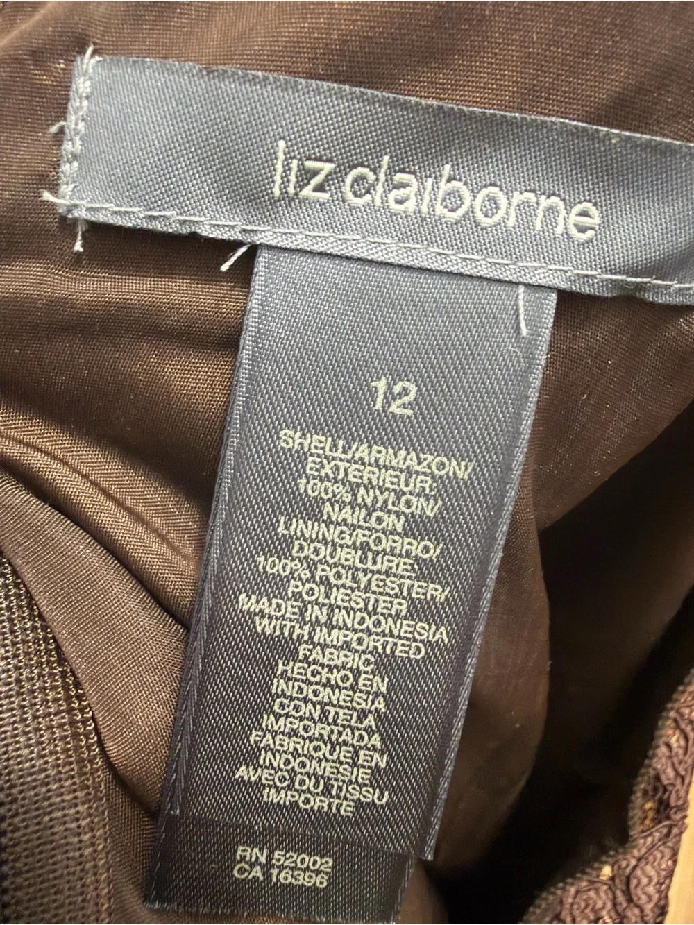 Liz Claiborne Brown Floral Lace Maxi Skirt